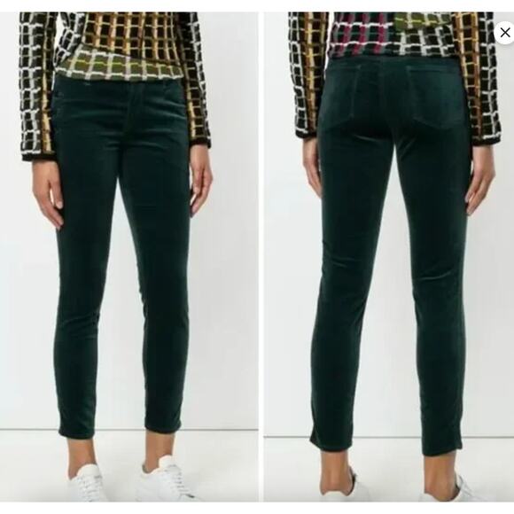 NWT J Brand Dark Green Conifer Corduroy Skinny Jeans Stretch Holiday‎ Dressy - Picture 1 of 12